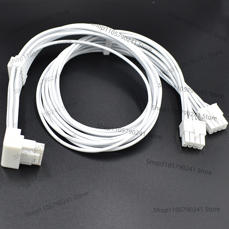 Dual 8Pin To 16Pin 12Vhpwr Cable - Cabo Branco Trançado 16AWG para Corsair